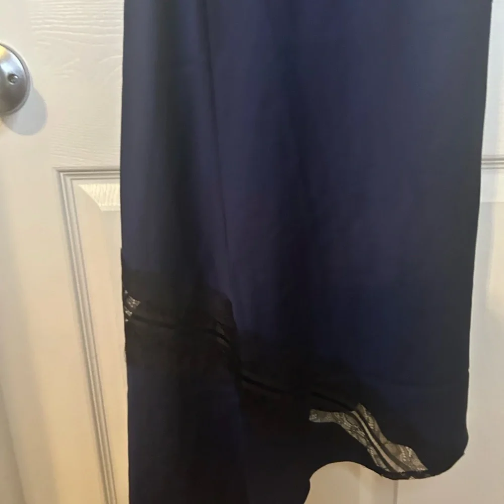 House of Harlow 1960 Dark blue Asymmetrical Sheath Dress Spaghetti Strap - Picture 6 of 9